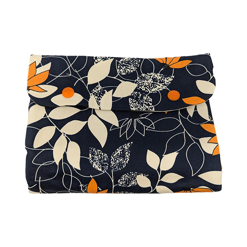 Pochette à bijoux de voyage bleue marine et orange