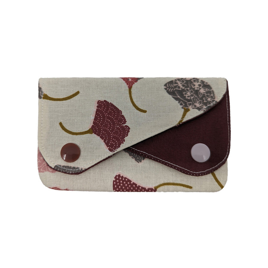 Porte-monnaie double à pressions Ginkgo bordeaux