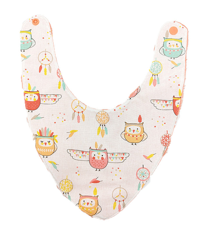 Bavoir bandana Chouettes - 6 à 18 mois