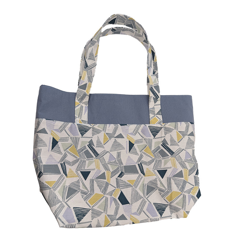 Sac bicolore pression aimantée "Lignes et triangles"