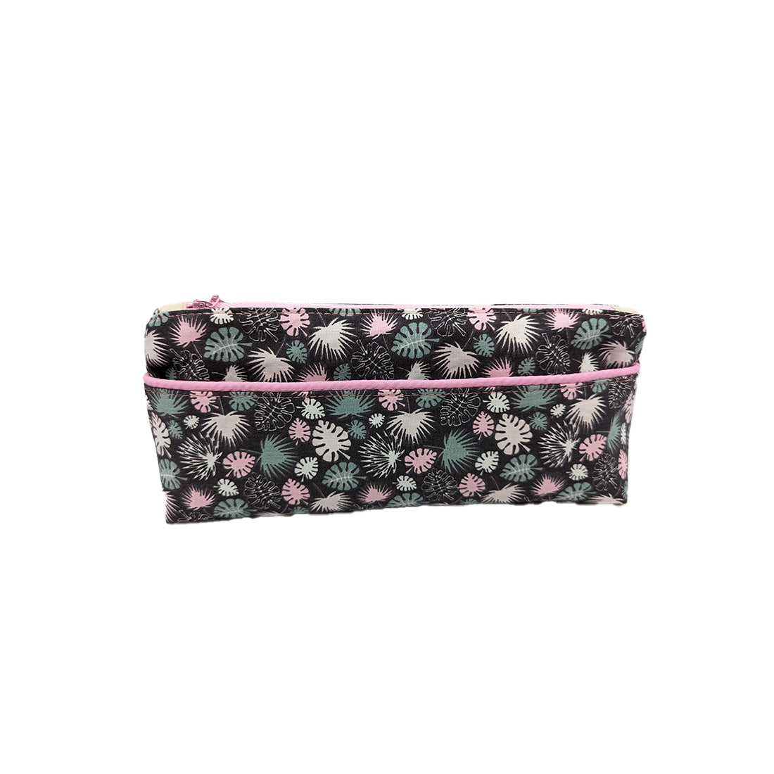 Trousse avec poche extérieure "Feuilles de palmiers"