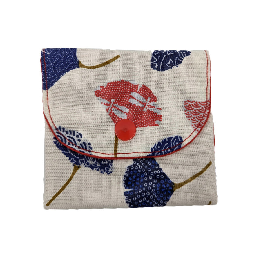 Porte-monnaie origami ginkgo rouge