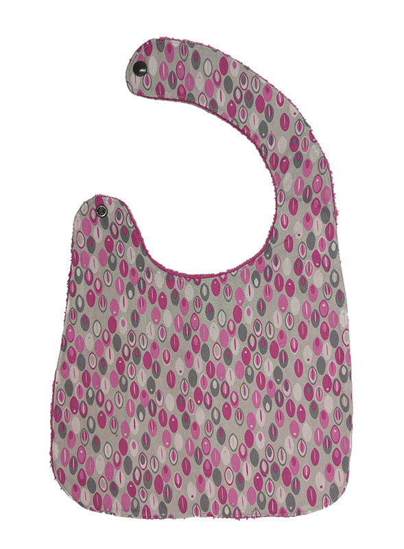 Bavoir rose et gris - plus de 18 mois