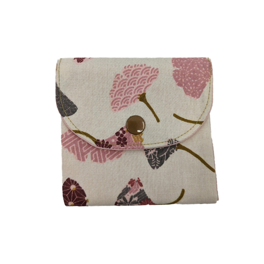 Porte-monnaie origami ginkgo rose
