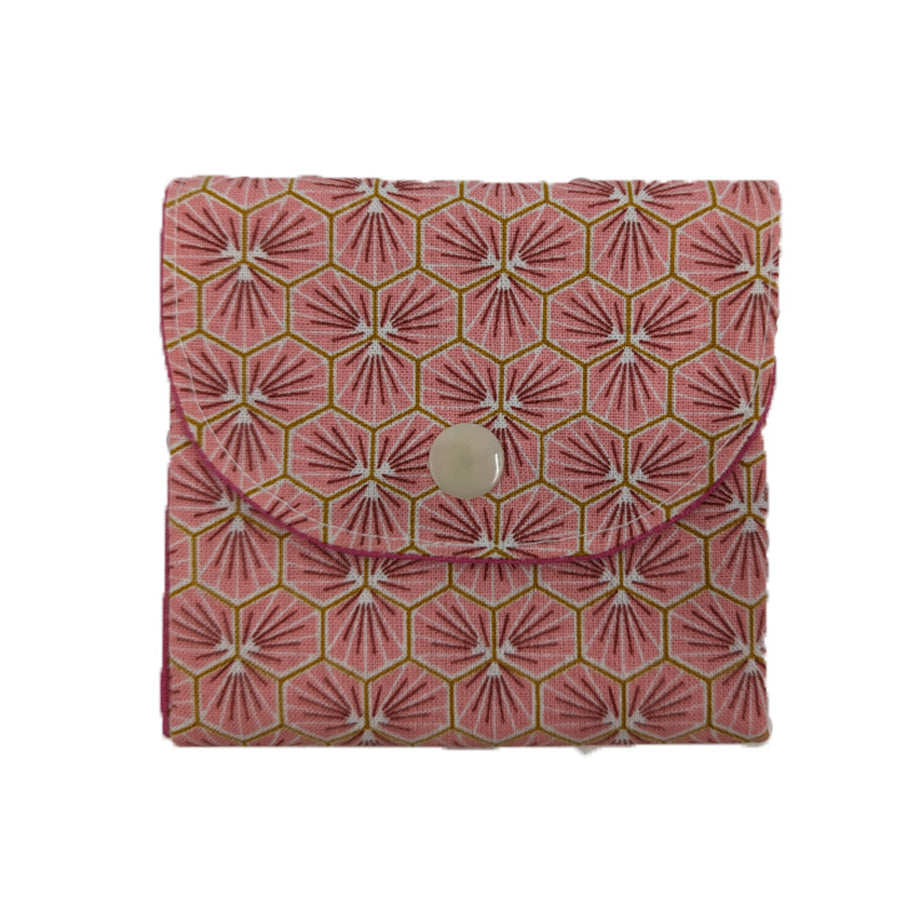 Porte-monnaie "Fleurs japonaises" rose vif