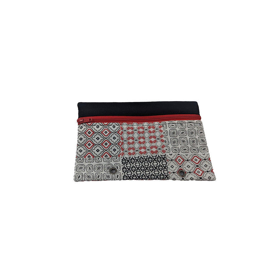 Trousse pour classeur "Mosaïque" noir et rouge