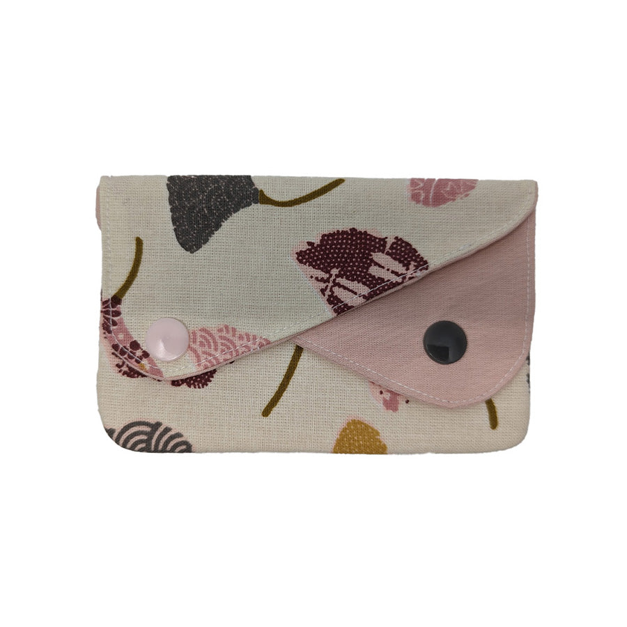 Porte-monnaie double à pressions Ginkgo rose