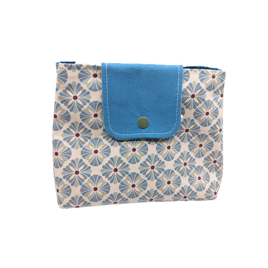 Trousse à grande ouverture "Rosaces bleues"
