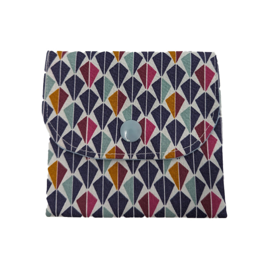 Porte-monnaie origami "Triangles" bleu