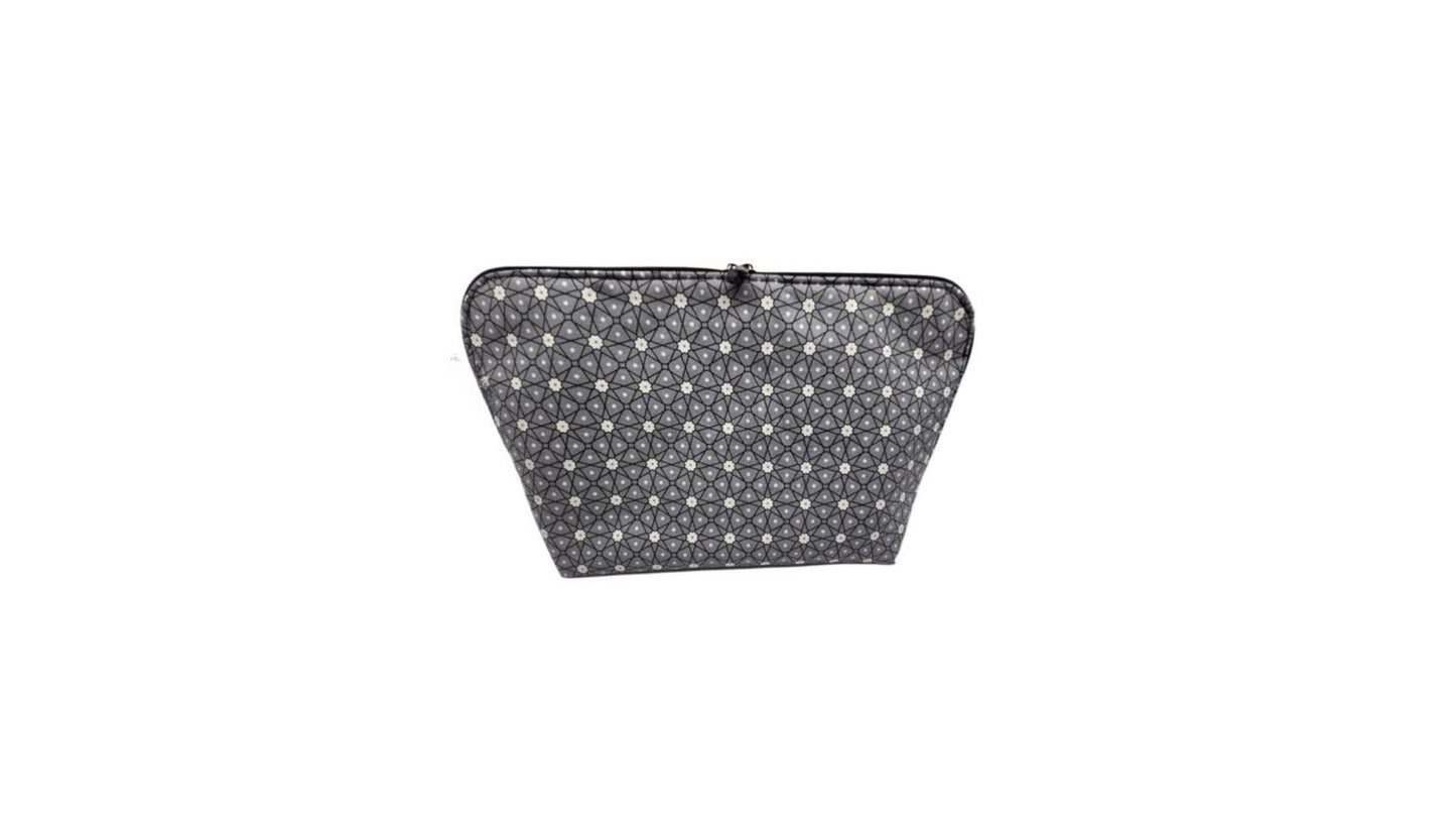 Maxi-trousse "Fleurs géométriques" grise