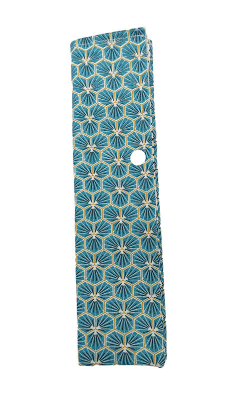 Etui à couverts "Fleurs japonaises" turquoise