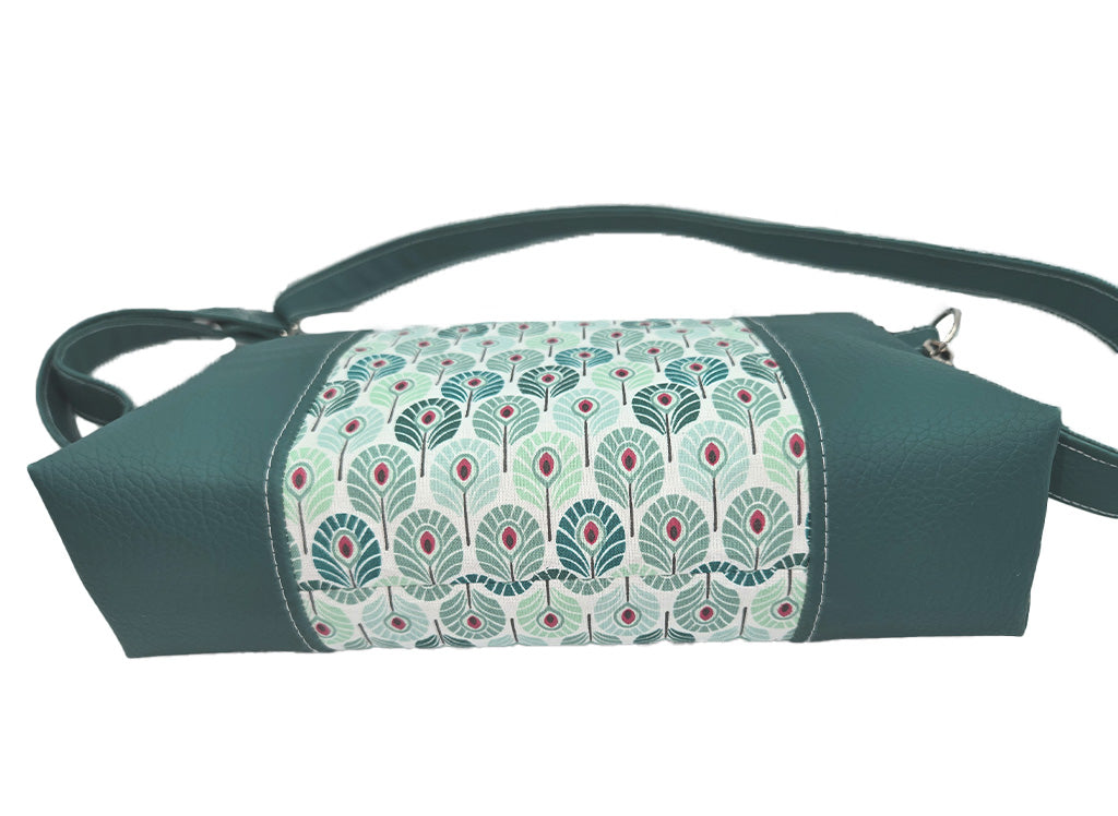 Sac à main artisanal simili Paons vert
