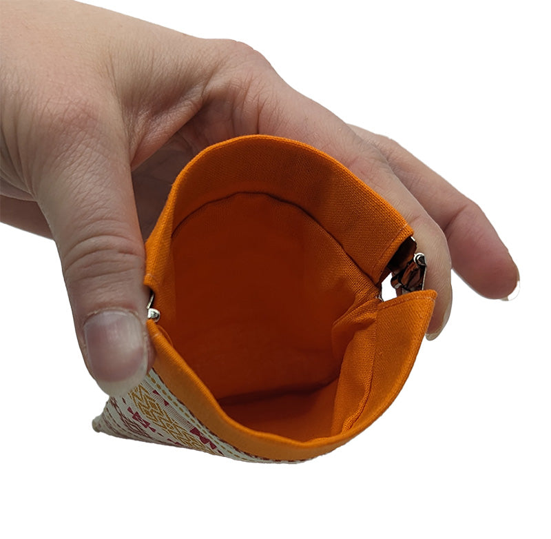 Porte-monnaie clic-clac "Aztèque" orange