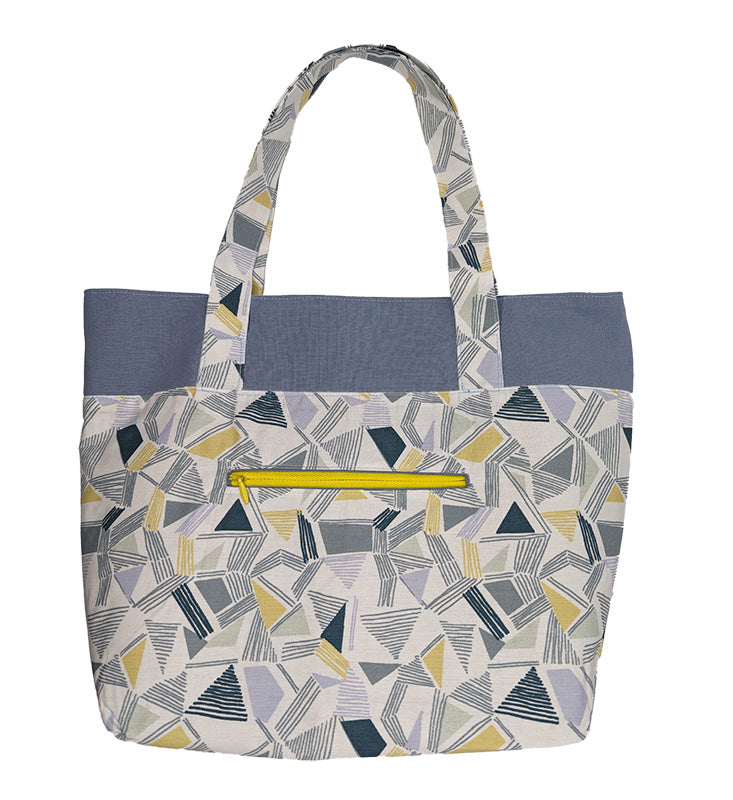 Sac bicolore pression aimantée "Lignes et triangles"