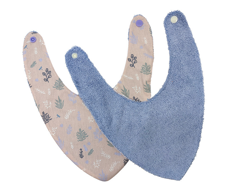 Bavoir bandana rose et violet - 6 à 18 mois