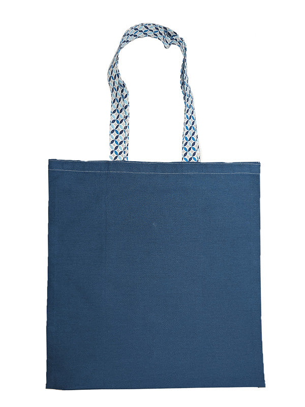 Sac pliable bleu avec rosaces