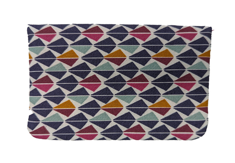 Porte-monnaie double à pressions "Triangles" rose