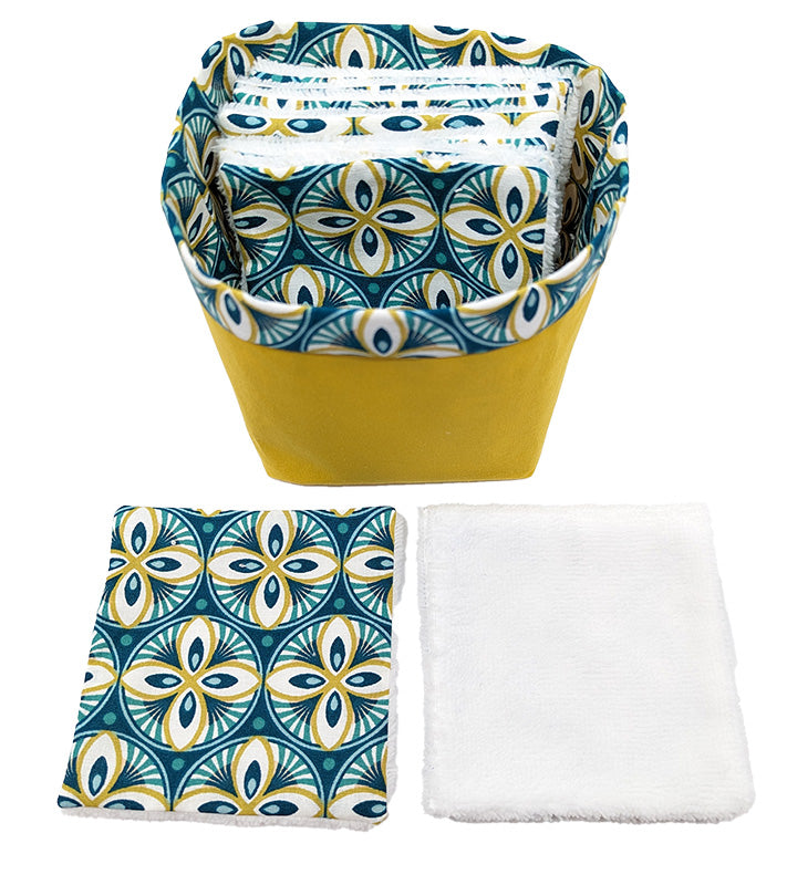 Panier à lingettes "Rosaces vertes"