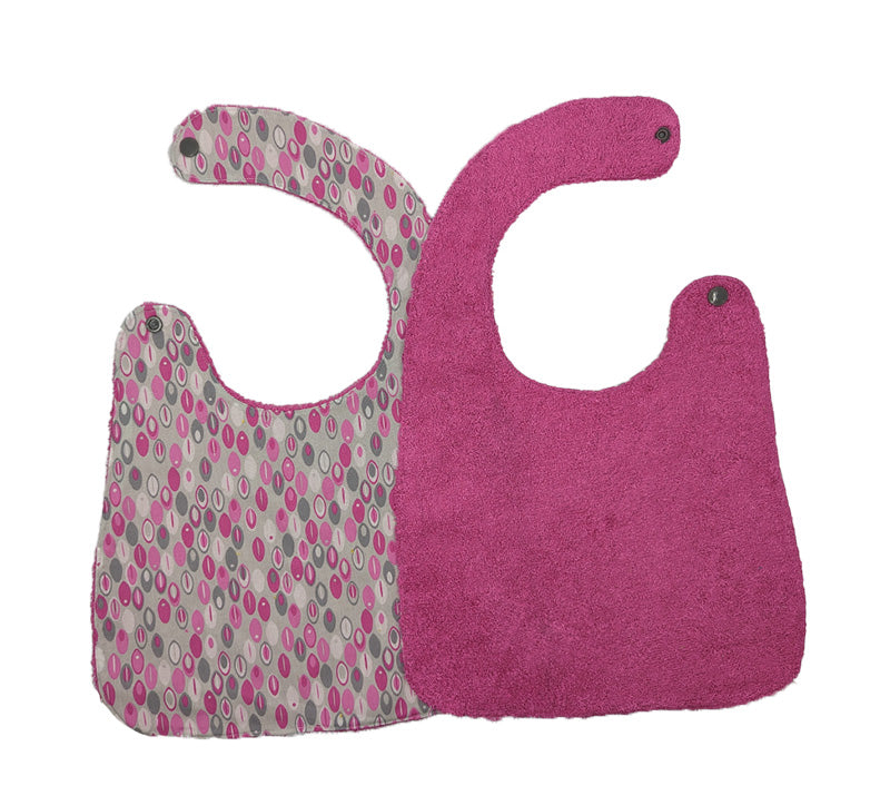 Bavoir rose et gris - plus de 18 mois