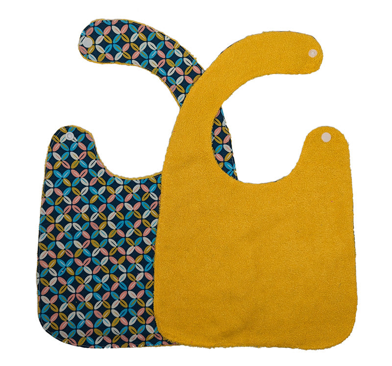 Bavoir bleu et jaune - plus de 18 mois