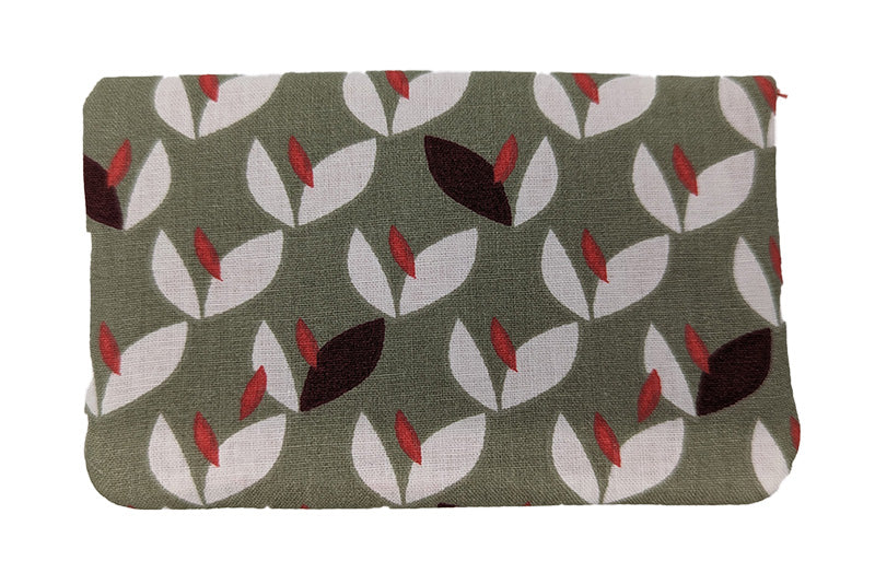 Porte-monnaie double à pressions rouge et beige