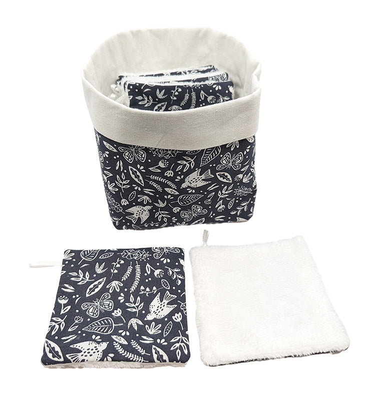 Panier à lingettes "Oiseaux blancs"