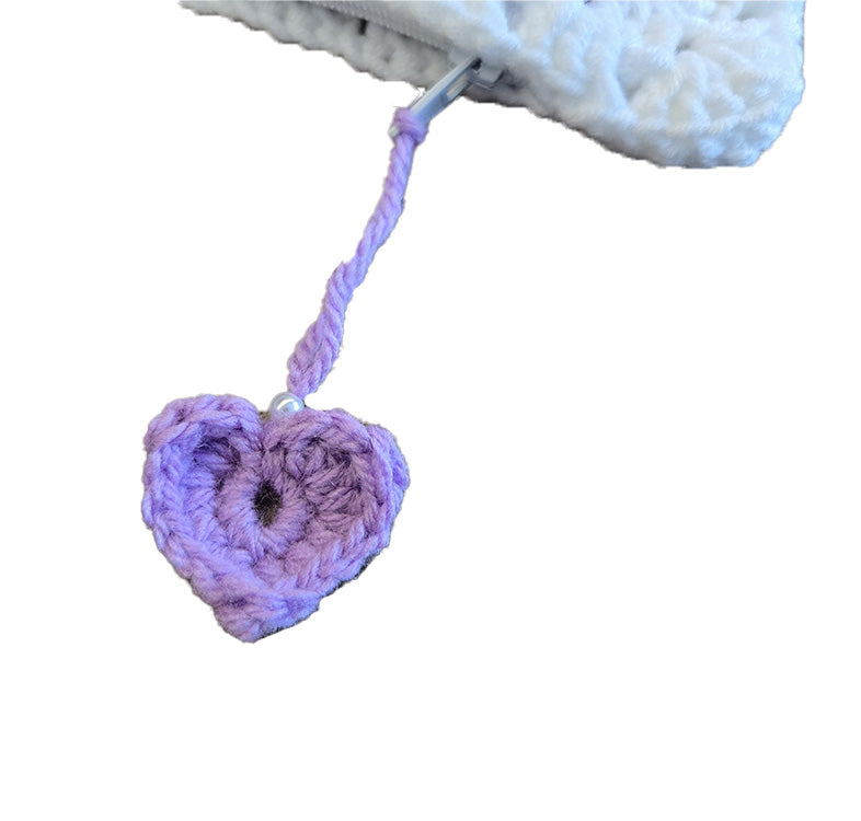 Trousse au crochet violette petit format