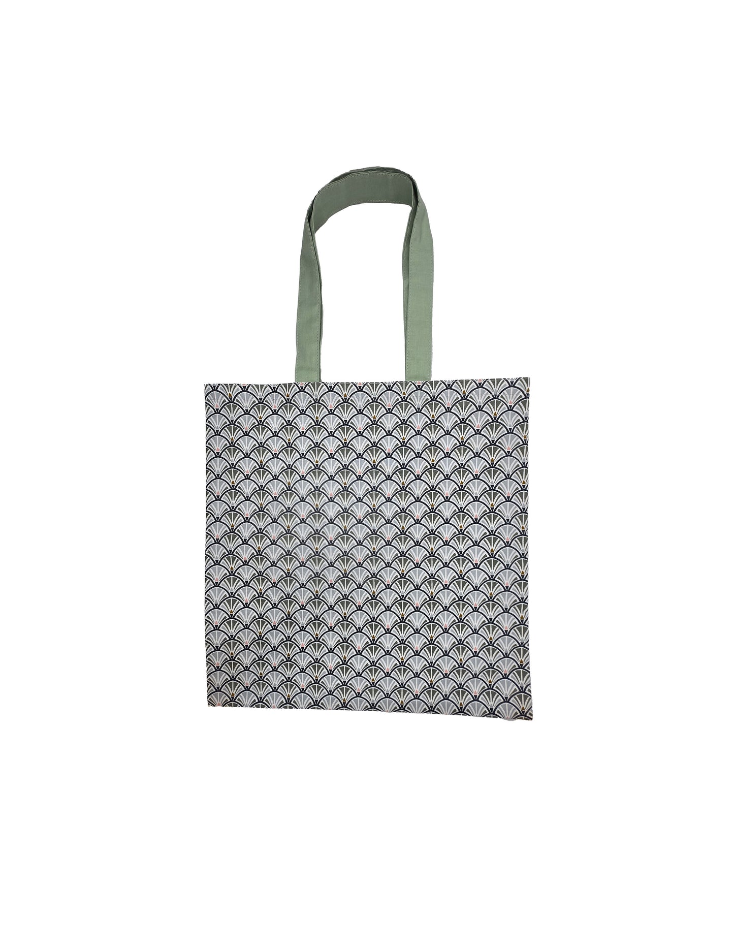 Sac pliable "Eventails gris-verts"