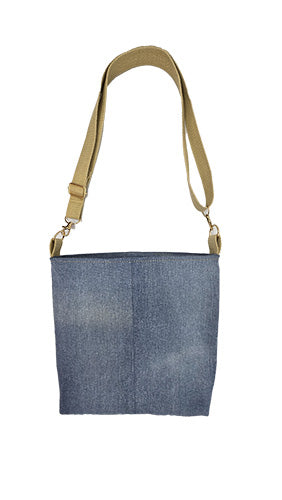 Sac à bandoulière artisanal jeans "Bulles"