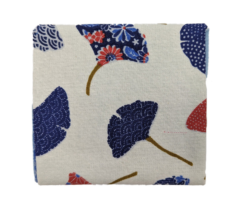Porte-monnaie origami ginkgo bleu
