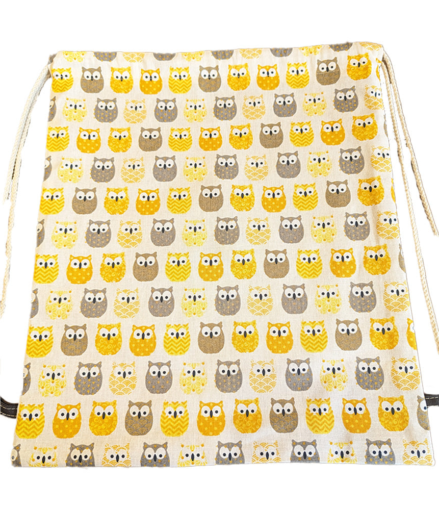 Sac à cordons enfant "Hiboux jaunes"