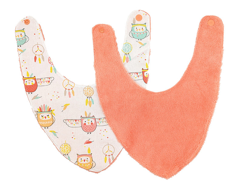 Bavoir bandana Chouettes - 6 à 18 mois