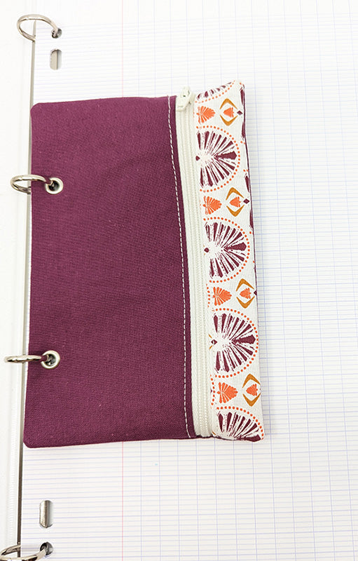 Trousse pour classeur "Aztèque" prune