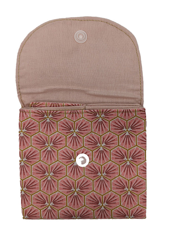 Porte-monnaie "Fleurs japonaises" rose