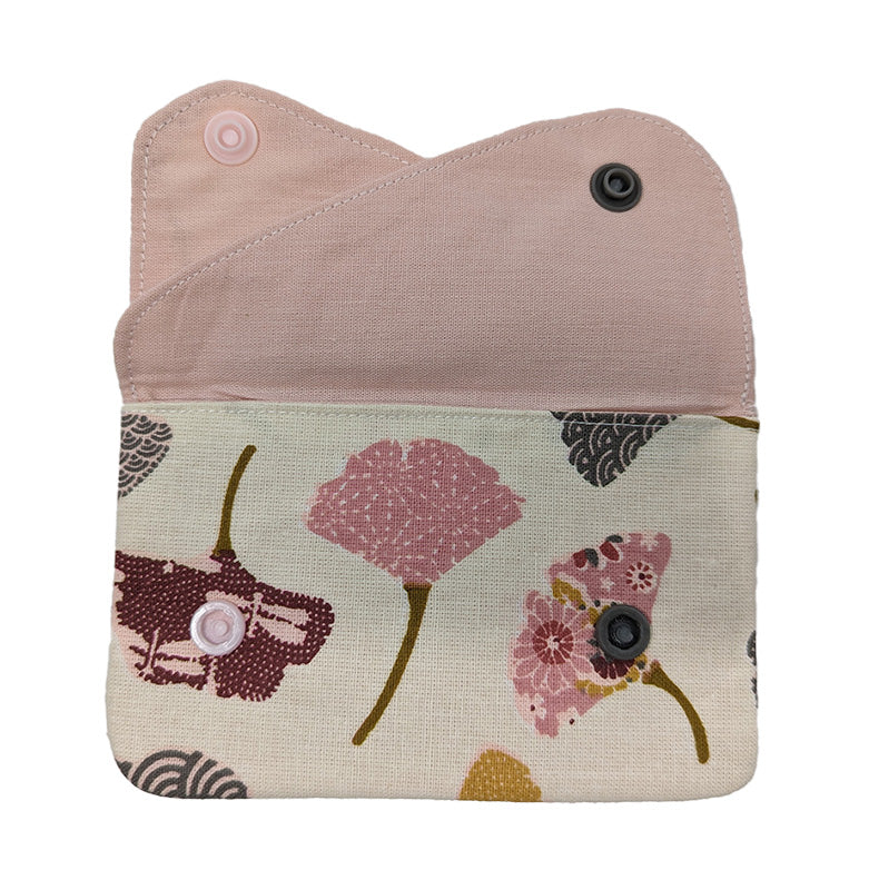 Porte-monnaie double à pressions Ginkgo rose
