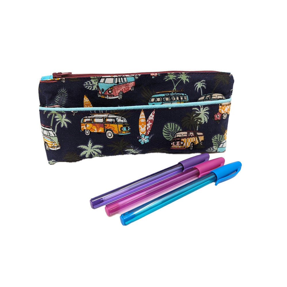 Trousse avec poche extérieure "Combi" bleu marine