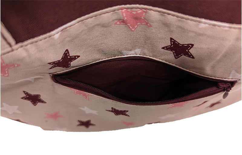 Sac bicolore pression aimantée "Pink Stars"