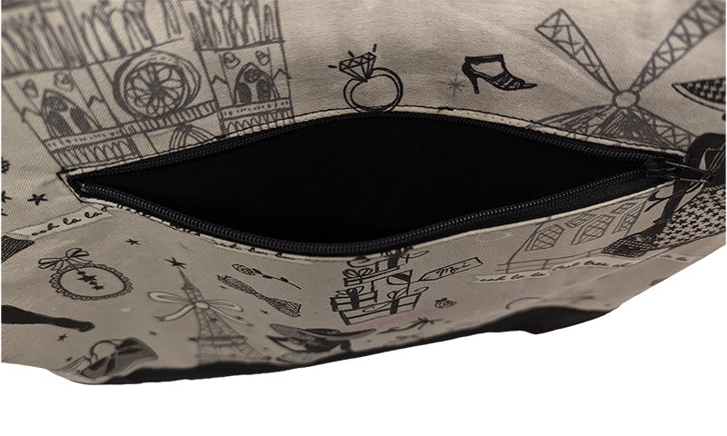 Sac bicolore zippé "Paris"