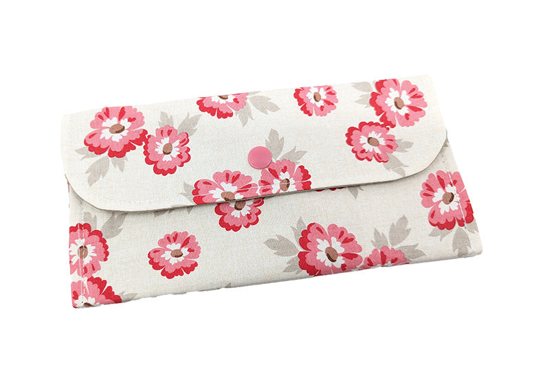 Pochette double fleurs roses