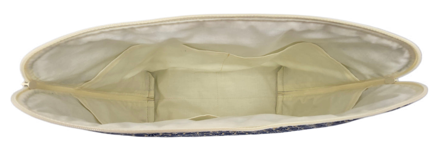 Maxi-trousse "Fleurs japonaises" bleue marine