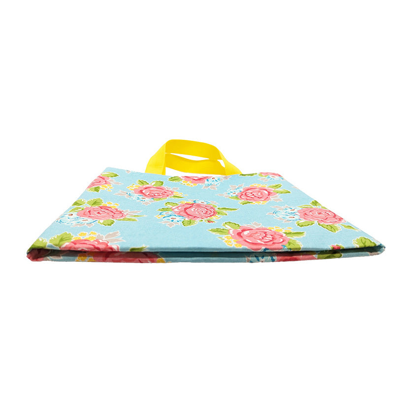 Mini tote bag bleu à fleurs