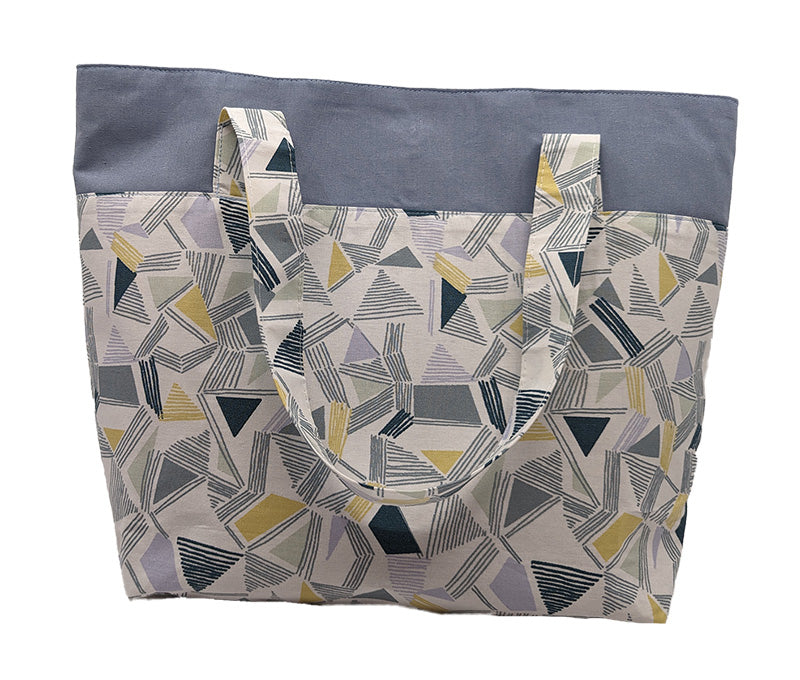 Sac bicolore pression aimantée "Lignes et triangles"