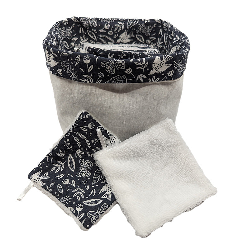 Panier à lingettes "Oiseaux blancs"