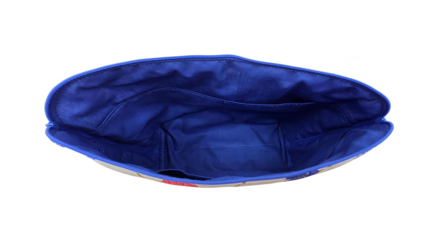 Maxi-trousse "Ginkgo" bleue et rouge
