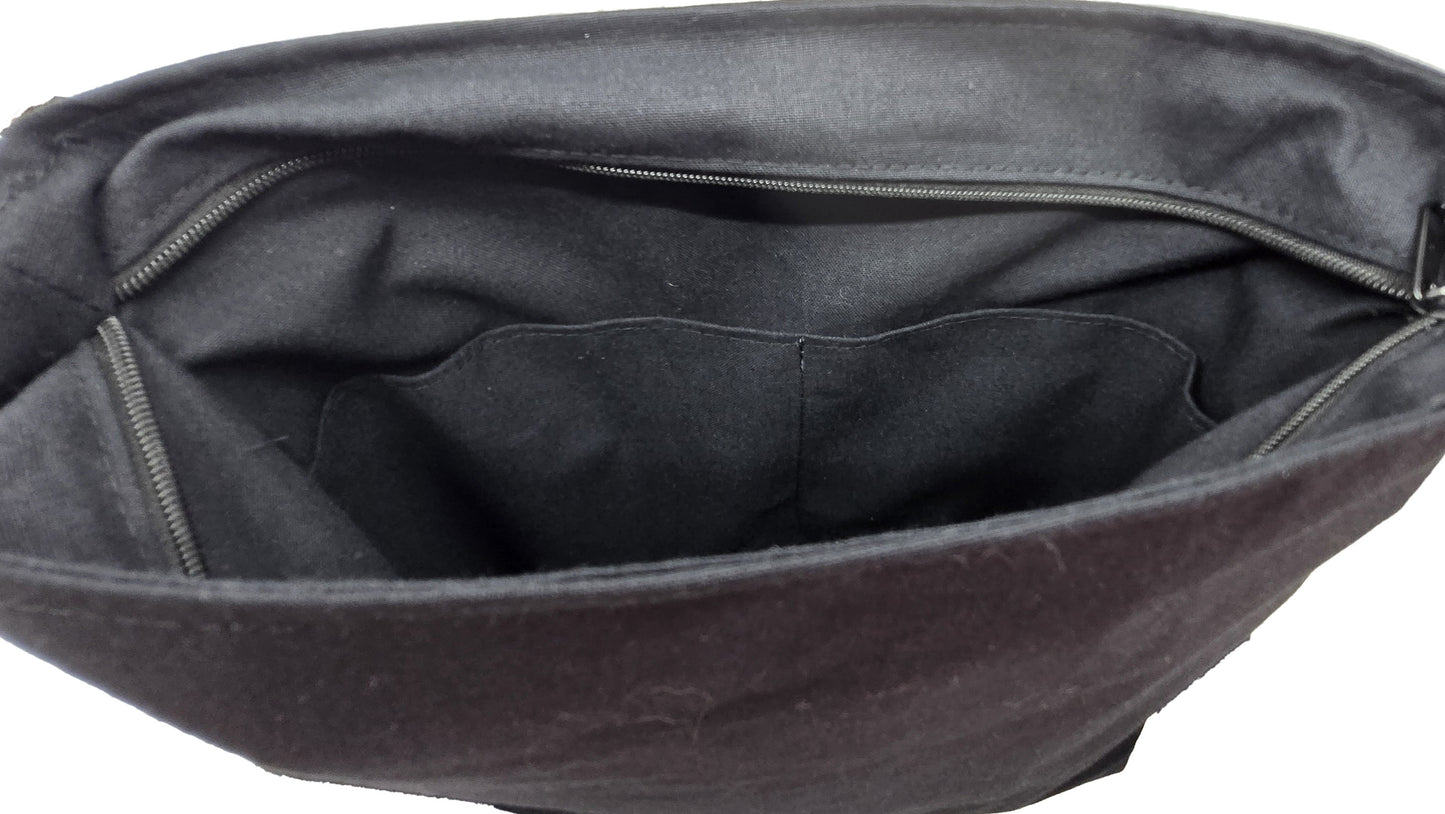 Sac à bandoulière artisanal black & white