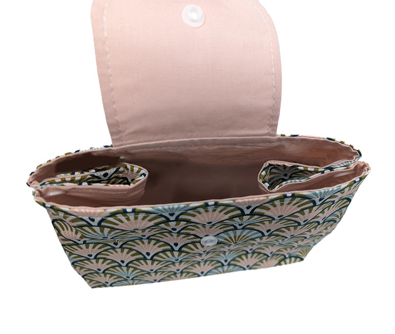 Trousse à grande ouverture "Eventails pastels"