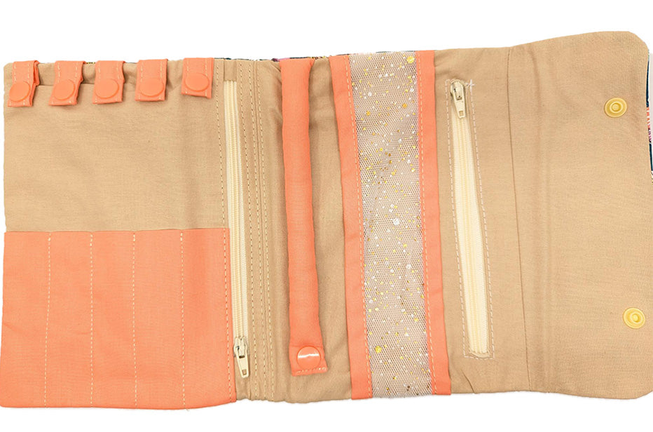 Pochette à bijoux de voyage ginkgo vert
