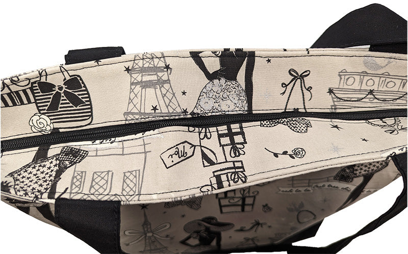 Sac bicolore zippé "Paris"