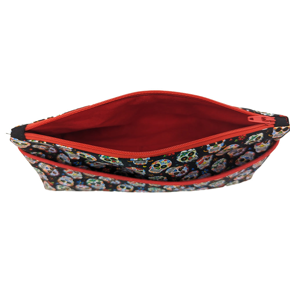 Trousse avec poche extérieure Red Skulls