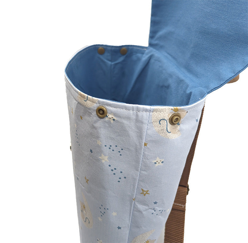 Sac à dos enfant "Petite Souris" bleu et chocolat